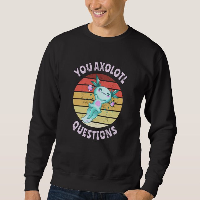 Du axolotfrågor lång ärmad tröja (Framsida)