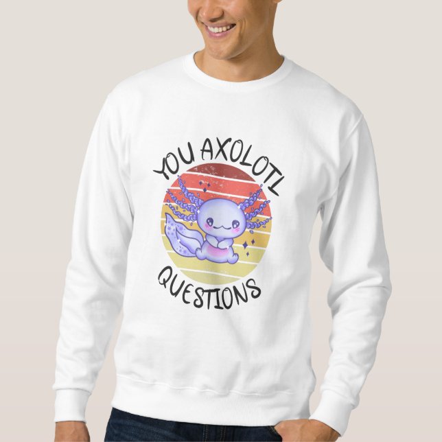 Du axolotfrågor lång ärmad tröja (Framsida)