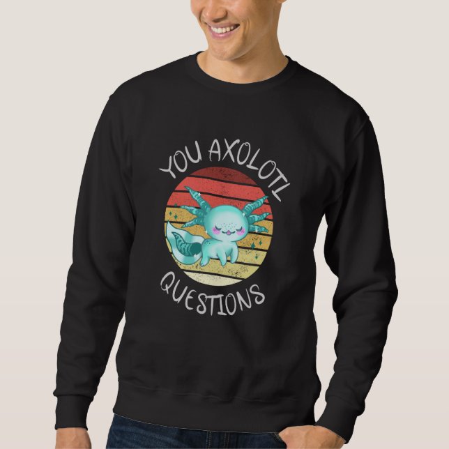 Du axolotfrågor lång ärmad tröja (Framsida)