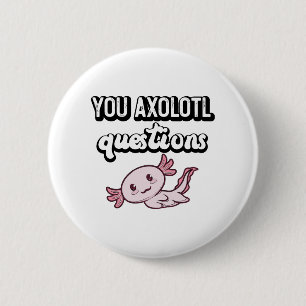 Du Axolotl Frågar Retro 90s Cute Axolotl Knapp