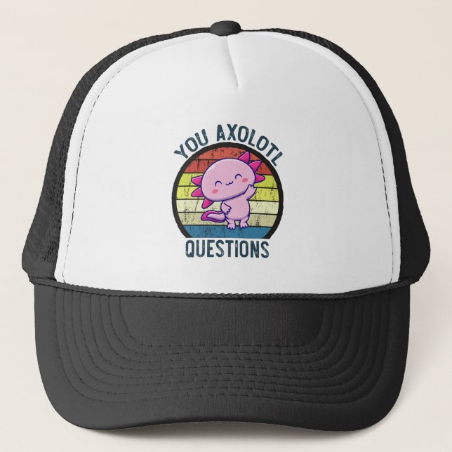 Du Axolotl Frågar Retro 90s Vintage Sunset Keps (Framsida)
