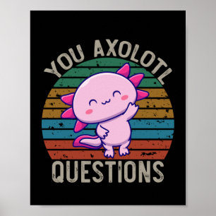 Du Axolotl Frågar Retro 90s Vintage Sunset Poster