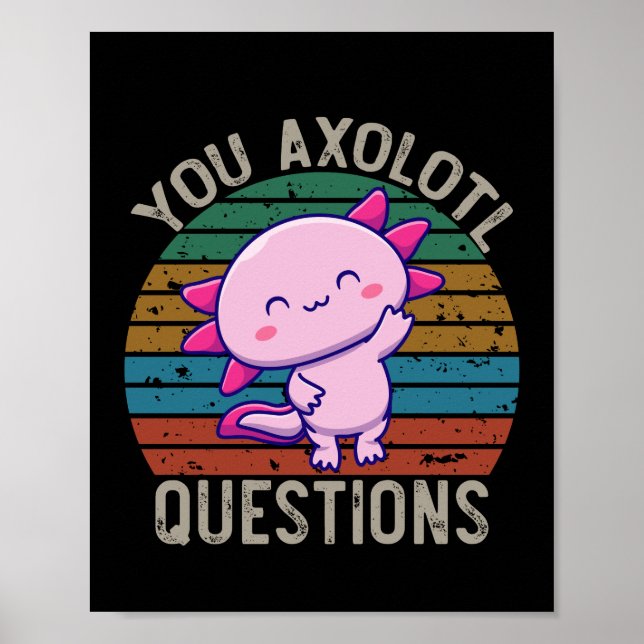 Du Axolotl Frågar Retro 90s Vintage Sunset Poster (Framsidan)