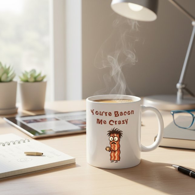 Du Bacon Gör Mig Galen Rolig Bacon Puns Kaffemugg (Skapare uppladdad)