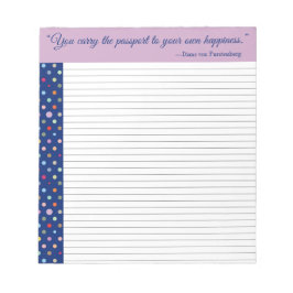 Du bär passet till din egen lycka anteckningsblock