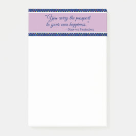 Du bär passet till din egen lycka post-it block