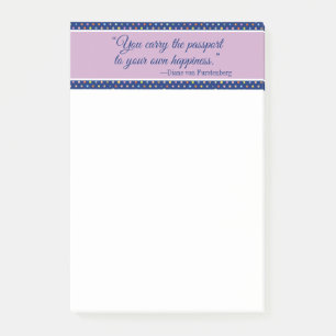 Du bär passet till din egen lycka post-it block