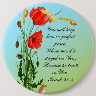 Du behållor honom i perfekt Peace Bible Verse Knapp