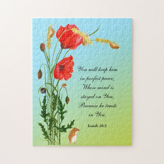 Du behållor honom i perfekt Peace Bible Verse Pussel (Vertikal)