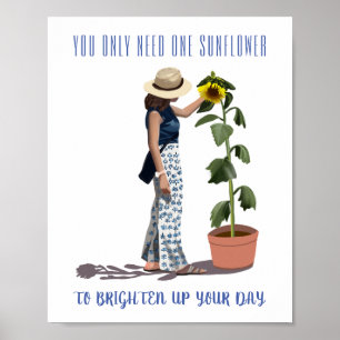 Du behöver bara en solrosgirig motivation poster