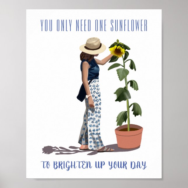 Du behöver bara en solrosgirig motivation poster (Framsidan)