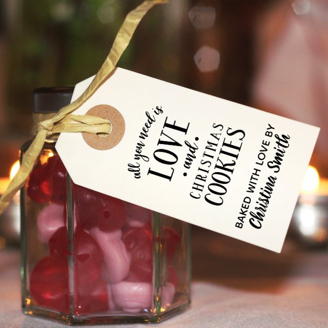 DU BEHÖVER BARA KÄRLEK och Julkakor Namn. Presentetikett (Add an extra dash of sparkle and personality with these Christmas gift tags!)