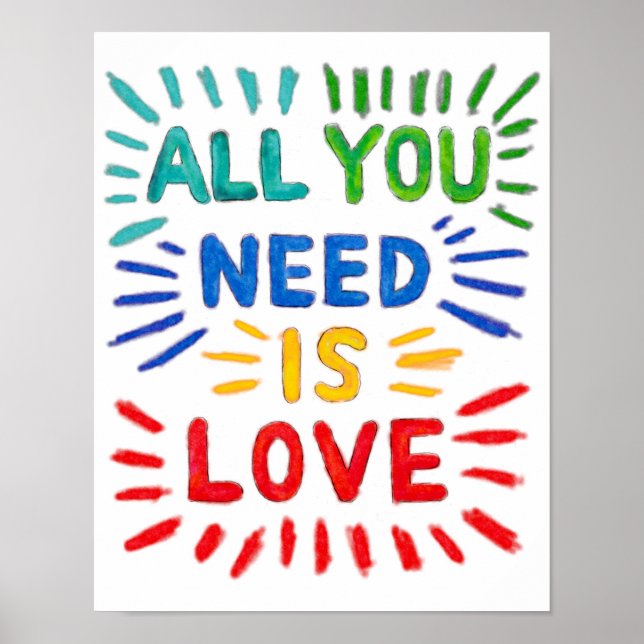 Du behöver bara poster Kärlek (Framsidan)