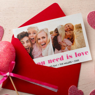 DU BEHÖVER BARA ROSA PÅ KÄRLEK 2 Photo Valentine D Anteckningskort