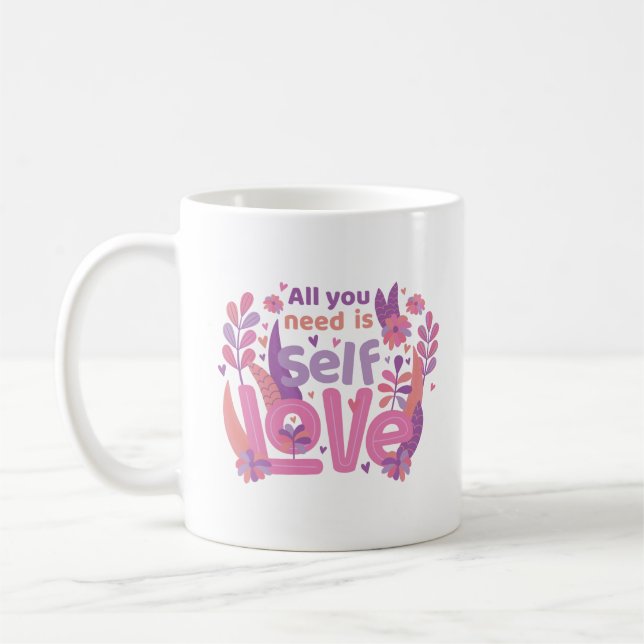 Du behöver bara själv kärlek kaffemugg (Vänster)