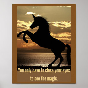 Du behöver bara stänga din öga unicorn poster