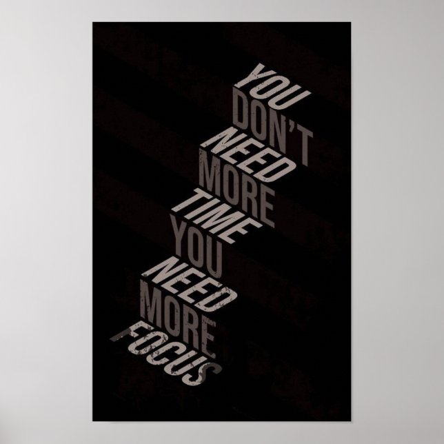 Du Behöver Inte Mer Tid, Du Behöver Mer Fokus Poster (Framsidan)