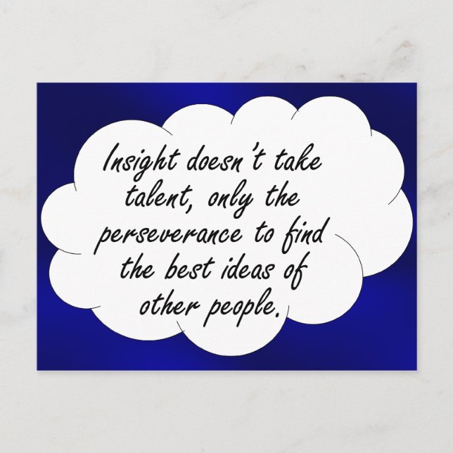 Du behöver inte talang för att ha underbar insikt vykort (Framsida)