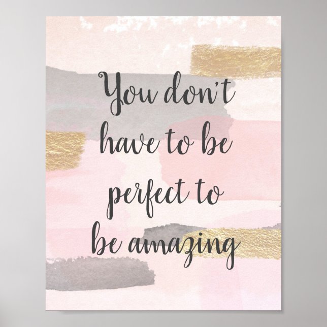 DU BEHÖVER INTE VARA Poster PERFEKT Offert (Framsidan)