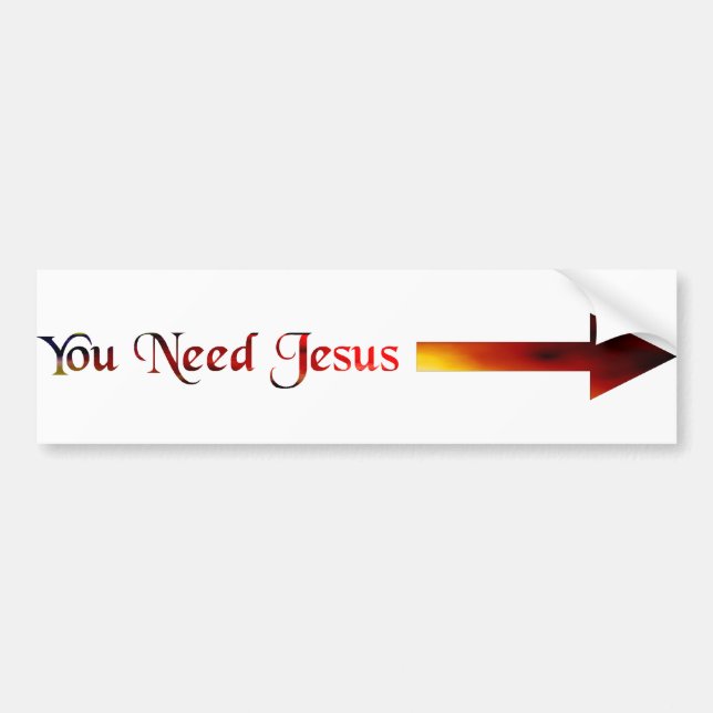 Du behöver Jesus Bildekal (Framsidan)