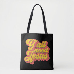 Du behöver Jesus Christian Retro 70s Kristus Bible Tygkasse