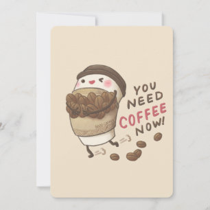Du Behöver Kaffe Nu Illustration Inbjudningar