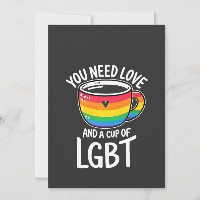 Du behöver Kärlek och en Kopp av HBT-Pridet Måndag Inbjudningar (Framsida)