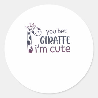 Du Bet Giraffe, jag är Cute Runt Klistermärke
