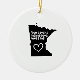 Du Betcha Minnesota Kärlek Me Julgransprydnad Keramik
