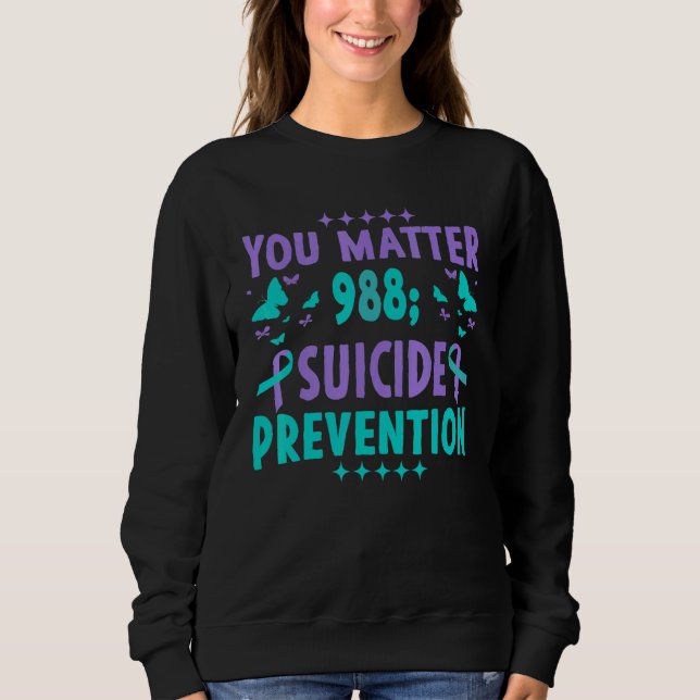 Du betyder 988 Suicide Prevention Awareness Rainbo T Shirt (Framsida)