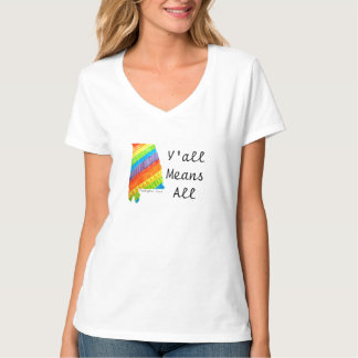 Du betyder all V-nacken utslagsplats T-shirt