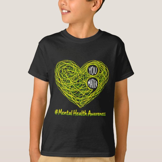 Du betyder semikolon medvetenhet om psykisk hälsa t shirt (Framsida)