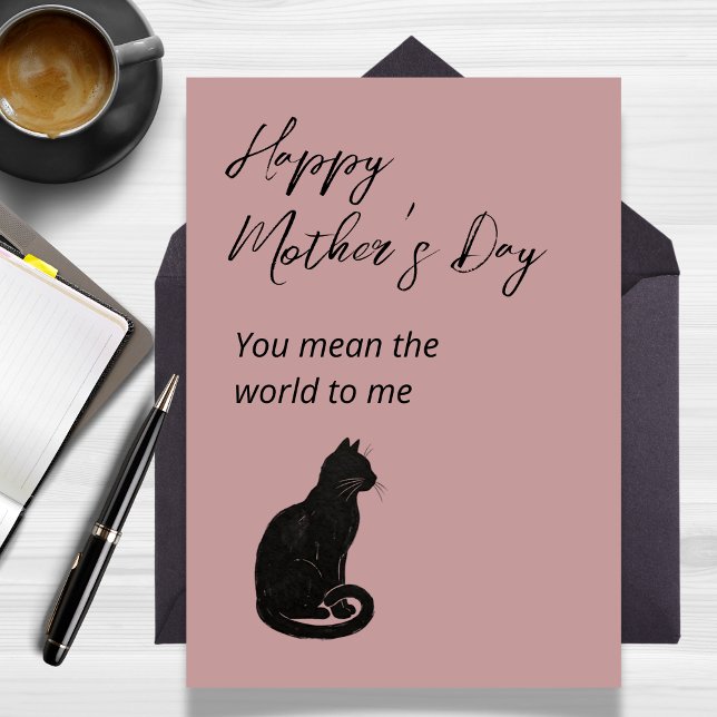Du betyder världen för mig katt mors dag kort (You Mean the World to Me Cat Mother's Day Card)