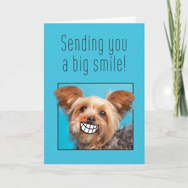 Du Big Smiles Yorkie-Hund Helgkort (Framsida)
