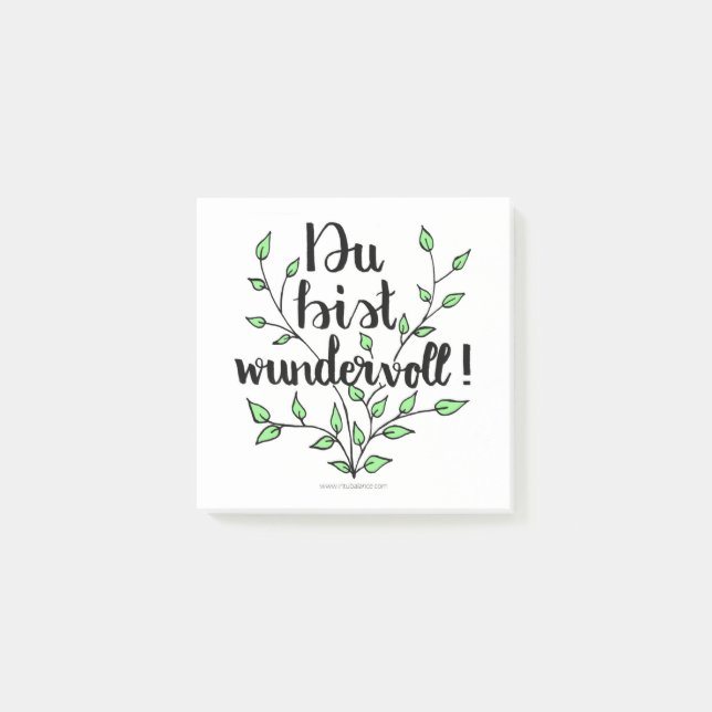 Du bist wundervoll Post-it Klebezettel (Framsida)
