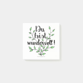 Du bist wundervoll Post-it Klebezettel Block