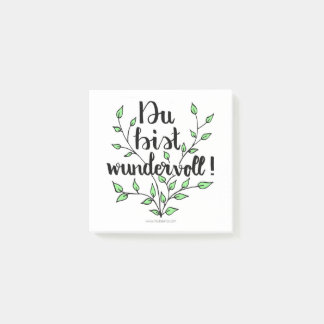 Du bist wundervoll Post-it Klebezettel Block