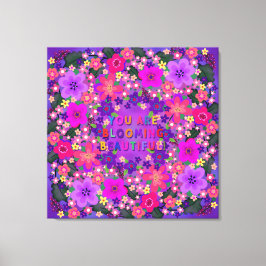 Du blåser vackra Boho Flowers Canvastryck