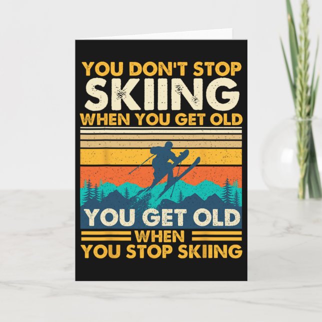 Du Bli Gammal När Du Slutar Ski - Vintersporter L Kort (Framsida)