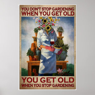 Du blir gammal när du stoppar vintage poster