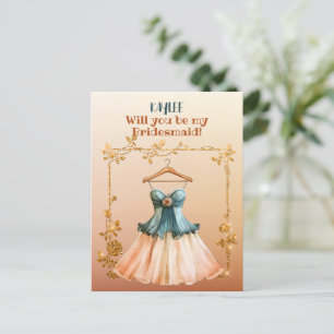 Du blir min bridesmaid. inbjudan vykort