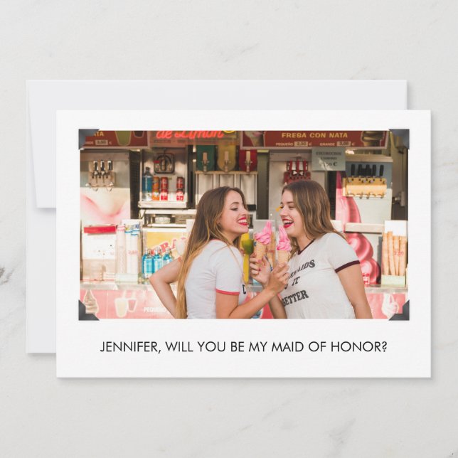 Du blir mitt Maid of honor-fotokort (Framsida)