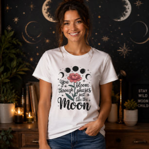 Du blommar genom faser Måne Pionblomma T Shirt