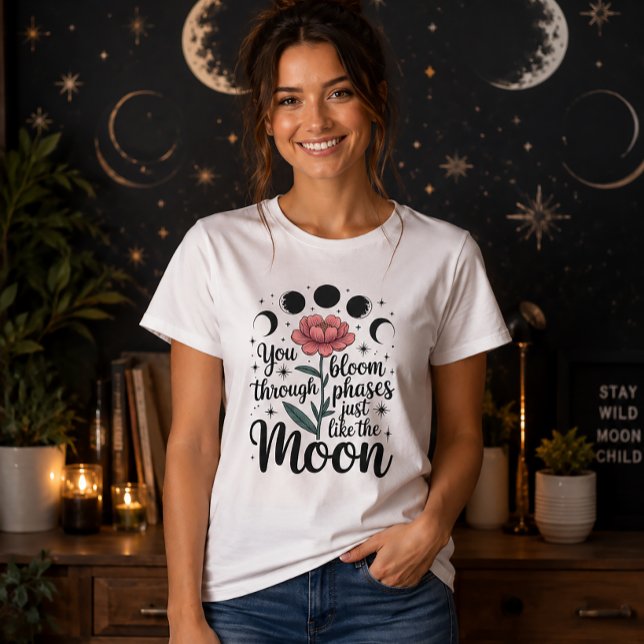 Du blommar genom faser Måne Pionblomma T Shirt (Skapare uppladdad)