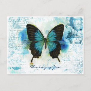 Du Blue Butterfly Victorian stil Vykort