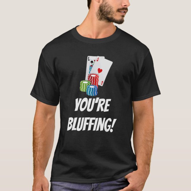 Du Bluffar  Spelkort Chips T Shirt (Framsida)