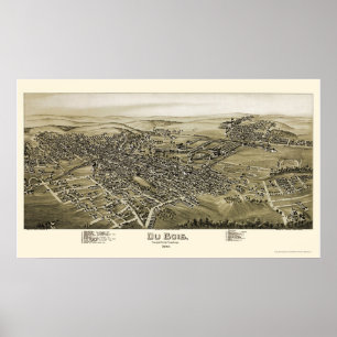 Du Bois, PA Panoramic Karta - 1895 Poster