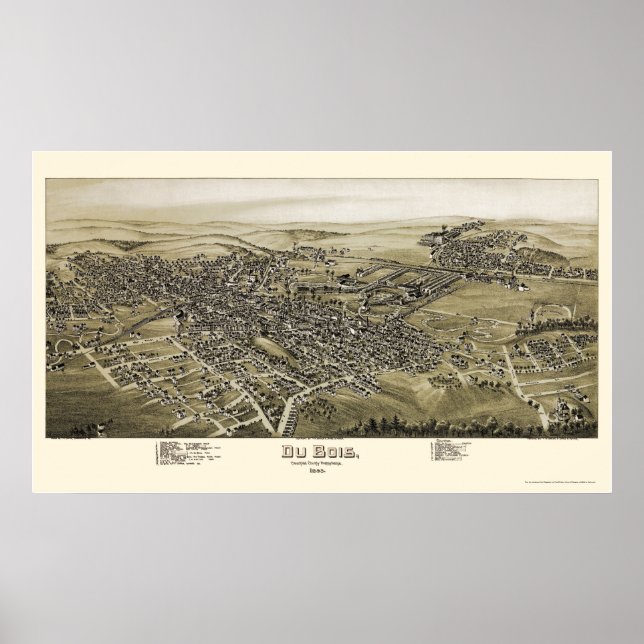 Du Bois, PA Panoramic Karta - 1895 Poster (Framsidan)