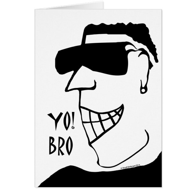 Du! Bro, Coola Illustration Hälsningskort (Framsidan)