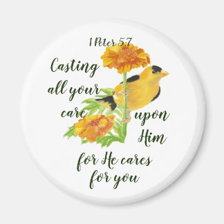 Du bryr dig om honom 1 Peter 5:7 Citat Magnet
